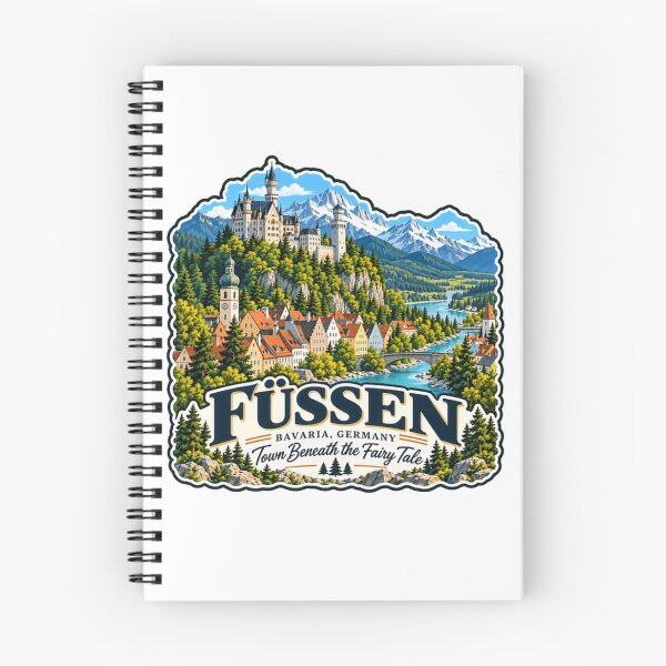 Item preview, Füssen Bavaria Germany Town Beneath The Fairy Tale Neuschwanstein Castle German Souvenir Traveler designed and sold by NightGlyph.