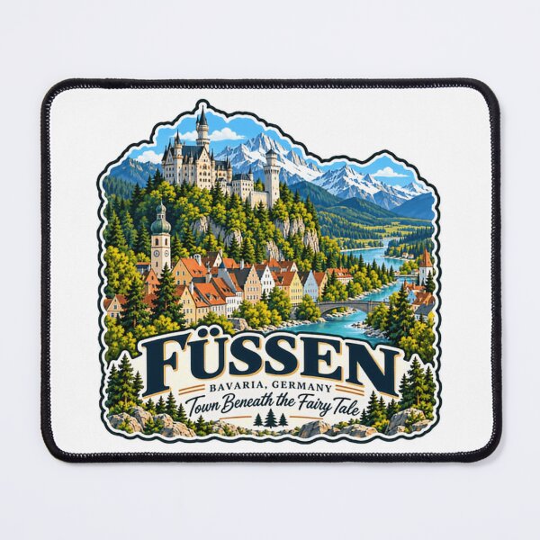 Item preview, Füssen Bavaria Germany Town Beneath The Fairy Tale Neuschwanstein Castle German Souvenir Traveler designed and sold by NightGlyph.