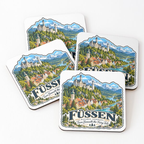 Item preview, Füssen Bavaria Germany Town Beneath The Fairy Tale Neuschwanstein Castle German Souvenir Traveler designed and sold by NightGlyph.