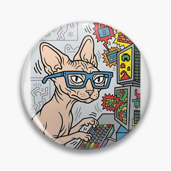 Item preview, Sphynx Cat Cybersecurity Specialist designed and sold by PictoVibe.