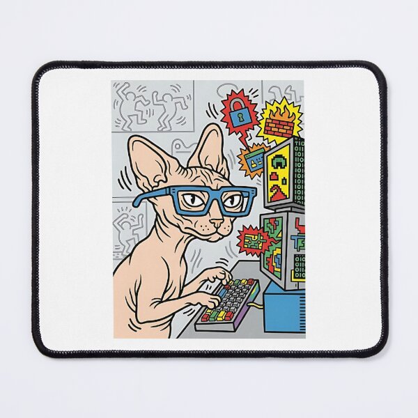 Item preview, Sphynx Cat Cybersecurity Specialist designed and sold by PictoVibe.