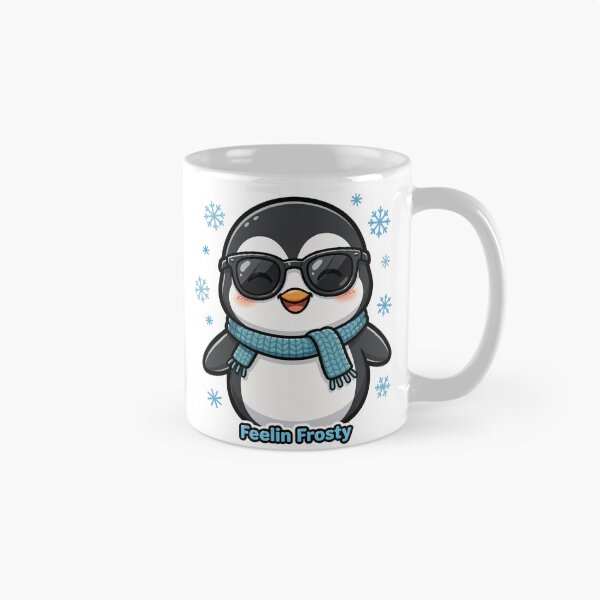 Aperçu de l'œuvre Feelin Frosty Sticker — Funny Penguin Winter Gift créée et vendue par TMS-Studio.