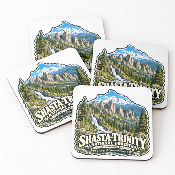 Item preview, Shasta-Trinity National Forests California, USA Crags Of Stone And Snow Outdoor Enthusiast Travel Souvenir designed and sold by NightGlyph.