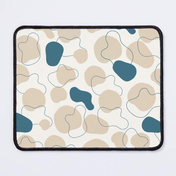 Item preview, Teal Blue Organic Shapes Beige Abstract pattern designed and sold by Specialdesign10.