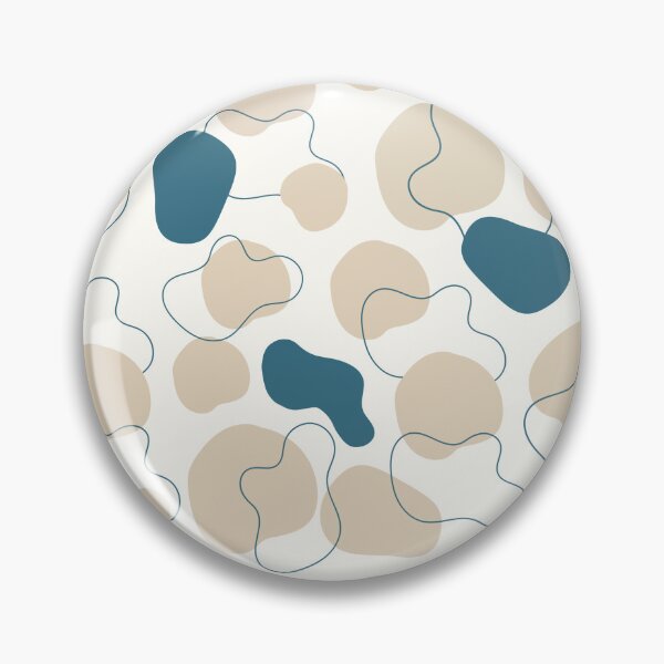 Item preview, Teal Blue Organic Shapes Beige Abstract pattern  designed and sold by Specialdesign10.