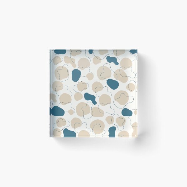 Item preview, Teal Blue Organic Shapes Beige Abstract pattern  designed and sold by Specialdesign10.