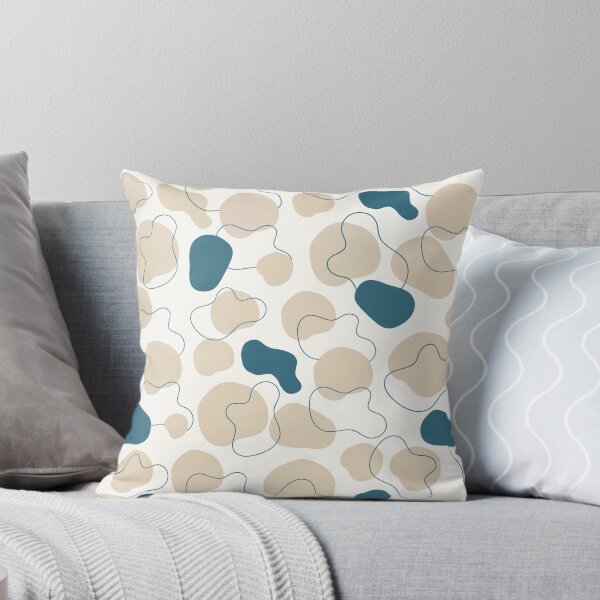 Item preview, Teal Blue Organic Shapes Beige Abstract pattern  designed and sold by Aurevella.
