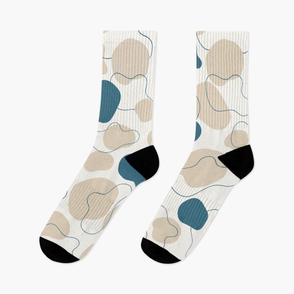 Item preview, Teal Blue Organic Shapes Beige Abstract pattern  designed and sold by Specialdesign10.