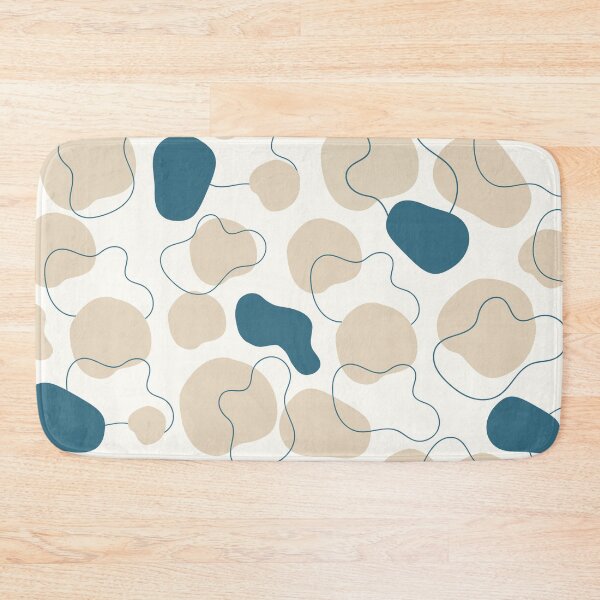 Item preview, Teal Blue Organic Shapes Beige Abstract pattern  designed and sold by Specialdesign10.