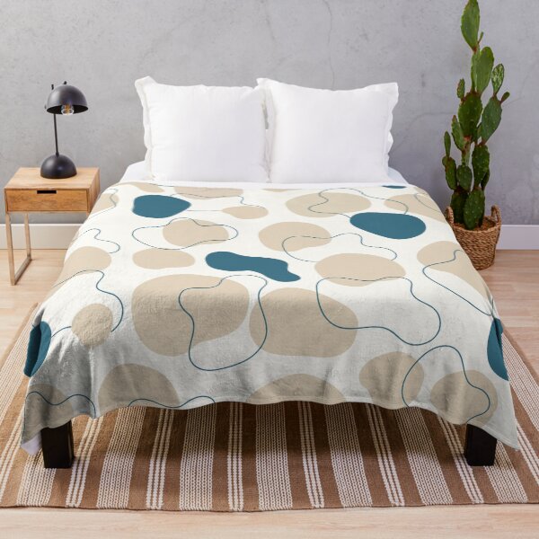 Item preview, Teal Blue Organic Shapes Beige Abstract pattern  designed and sold by Specialdesign10.