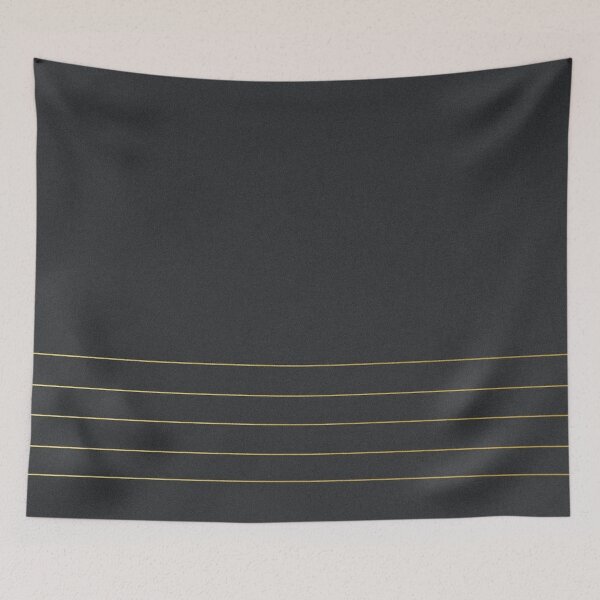 Item preview, Minimalist Charcoal Black with Gold Lines designed and sold by Mindful Wall Art Studio.