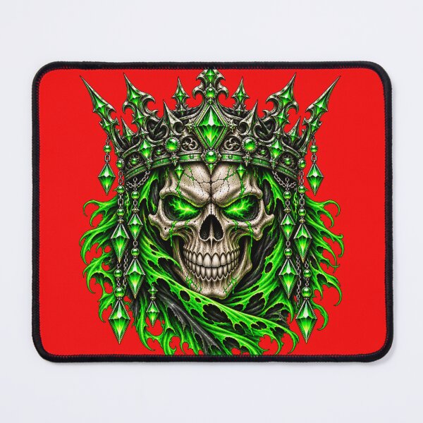 Item preview, Emerald King of Darkness – Green Crown Skull Gothic Fantasy Art designed and sold by DynastyCraft.