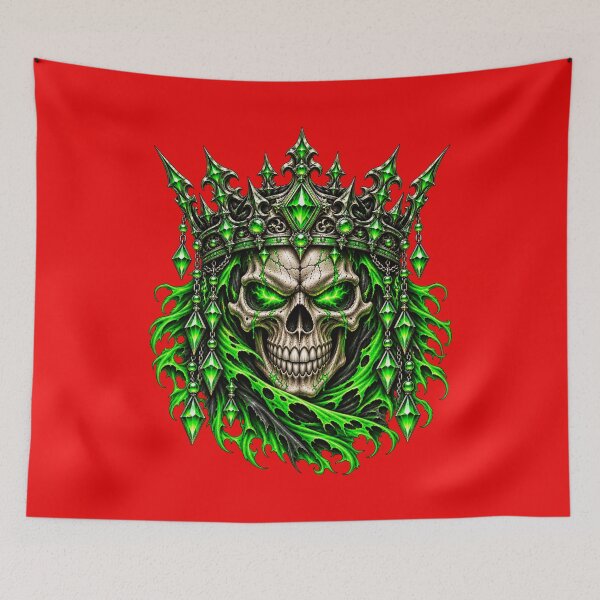 Item preview, Emerald King of Darkness – Green Crown Skull Gothic Fantasy Art designed and sold by DynastyCraft.