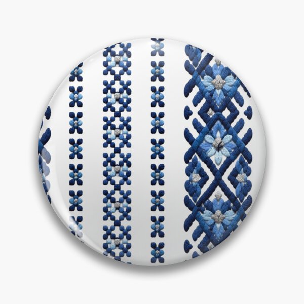 Item preview, rustic blueSapphire Bloom – Blue and Silver Embroidery Pattern designed and sold by DansCreations42.