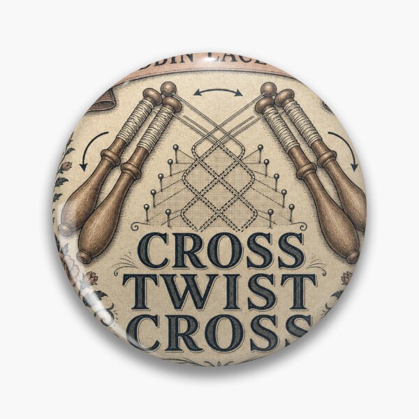 Item preview, Cross Twist Cross Bobbin Lace Badge designed and sold by BoosterShop.