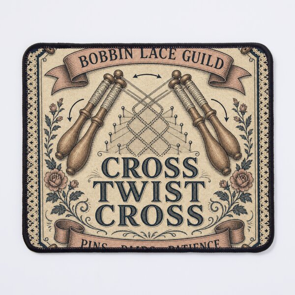 Item preview, Cross Twist Cross Bobbin Lace Badge designed and sold by BoosterShop.