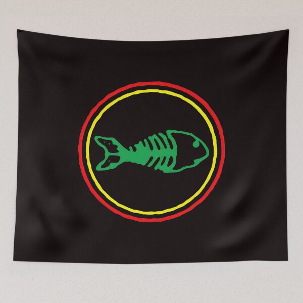 Item preview, Skeletal Fish Emblem Black Red Yellow designed and sold by Millle-Feuye.