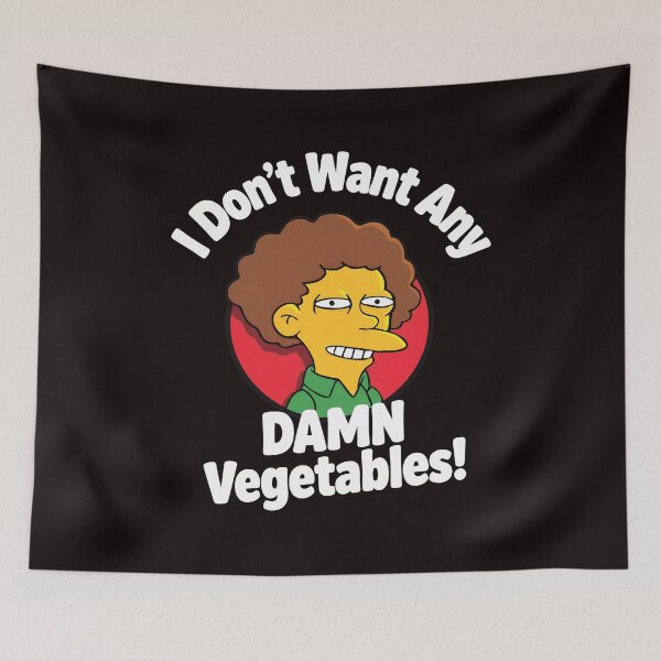 Item preview, I Don't Want Any Damn Vegetables! Character Quote designed and sold by Millle-Feuye.