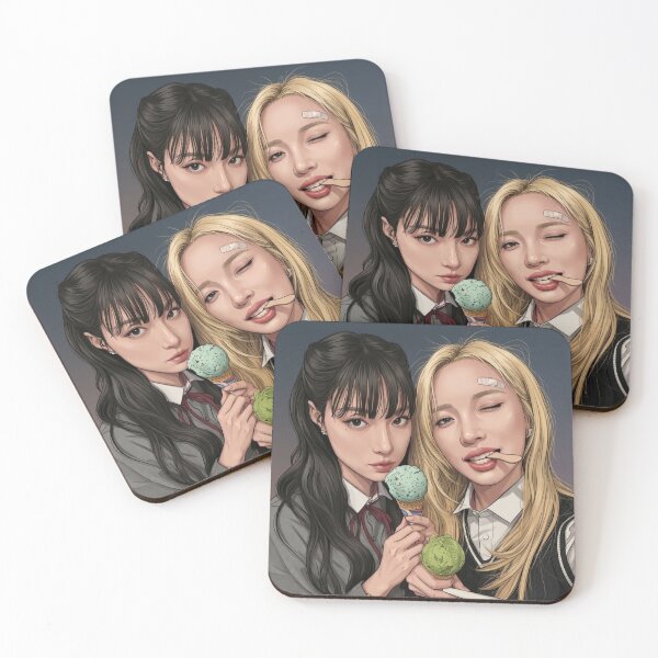 Item preview, JanJingJing Sweet Treat Model Actress Thai GL LGBTQ+ Cartoon Decor Comic Wall Art Print Poster Shirt Clock Blanket KDrama designed and sold by Mind Space.
