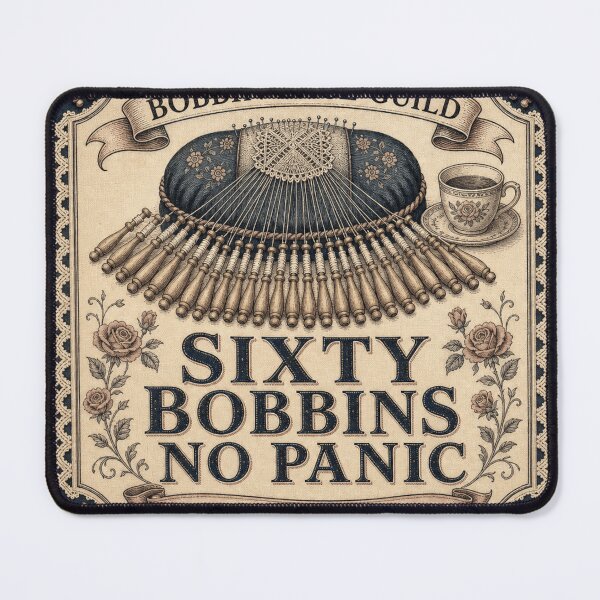 Item preview, Sixty Bobbins No Panic Lacemaking Humor designed and sold by BoosterShop.