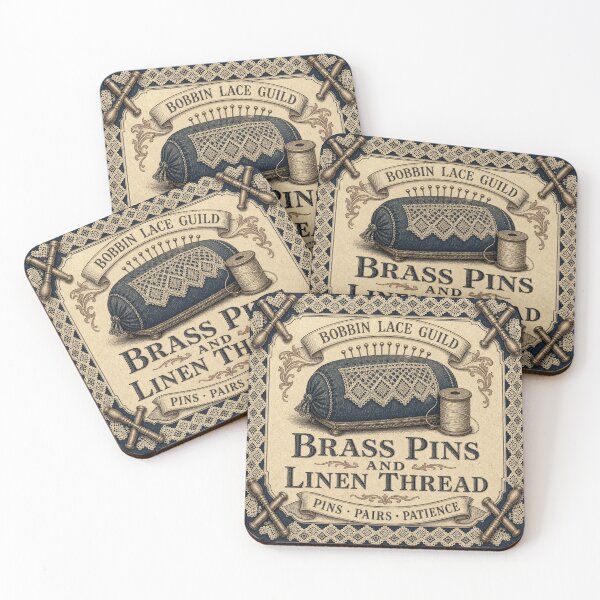 Item preview, Brass Pins and Linen Thread Lace Pins designed and sold by BoosterShop.