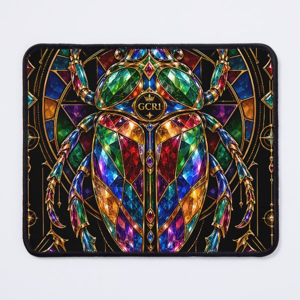 Item preview, GCR1 Prismatic Relic – Stained Glass Jewel Beetle Fantasy Art designed and sold by GCR1.