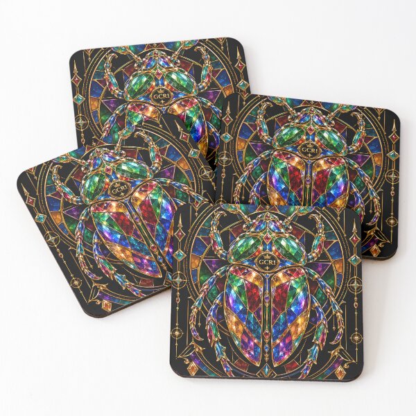 Item preview, GCR1 Prismatic Relic – Stained Glass Jewel Beetle Fantasy Art designed and sold by GCR1.
