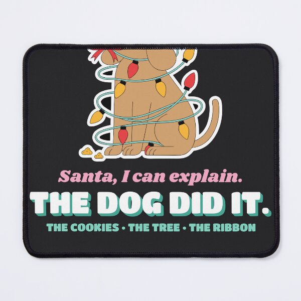 Artikelvorschau, Weihnachtsmann, ich kann es erklären: Der Hund war's! Lustige Weihnachtsbeleuchtung entworfen und verkauft von SickDesign.