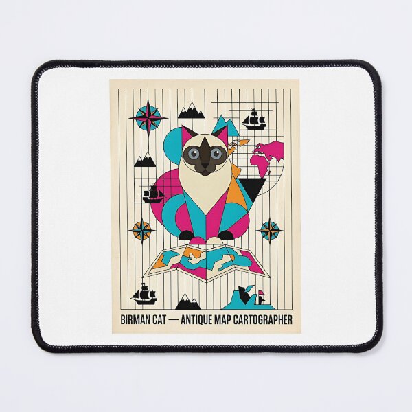 Item preview, Birman Cat Antique Cartographer designed and sold by PictoVibe.