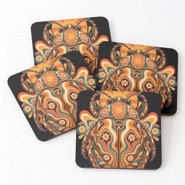 Item preview, GCR1 Retro Groove Beetle – 70s Psychedelic Vintage Insect Art designed and sold by GCR1.