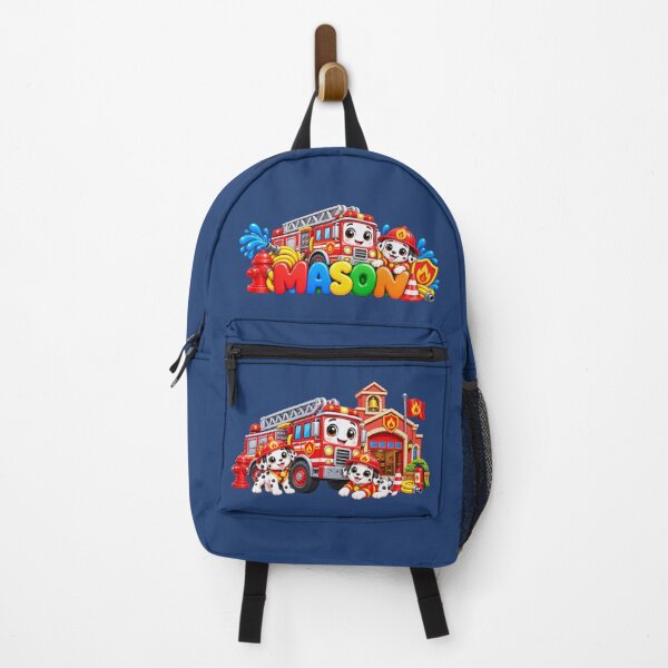 Item preview, Mason Firefighter Adventure – Cute 3D Fire Truck and Dalmatian Name Art designed and sold by HO•Designs.
