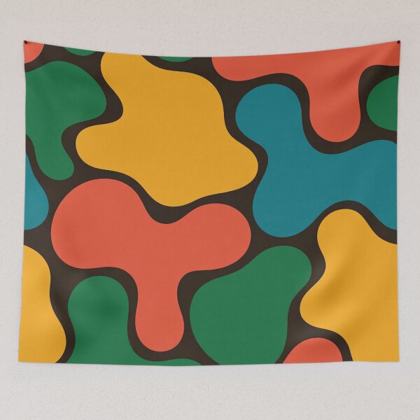 Item preview, Retro Abstract Organic Shapes Mid Century Pattern designed and sold by Mindful Wall Art Studio.