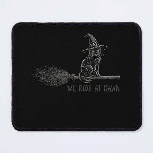 Item preview, We Ride At Dawn Black Cat Witchy Broomstick Spooky Halloween designed and sold by Juansustait.