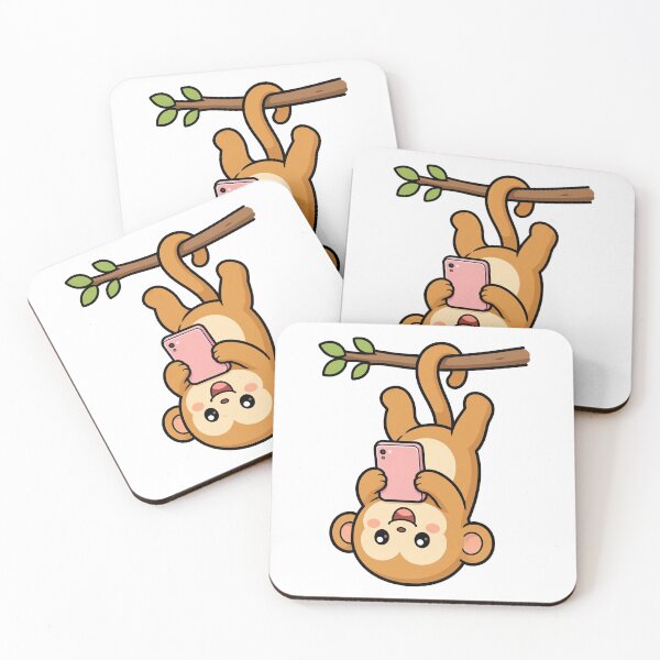Item preview, The monkey tried to take a selfie while hanging upside down from a tree branch. designed and sold by THITIMON2527.