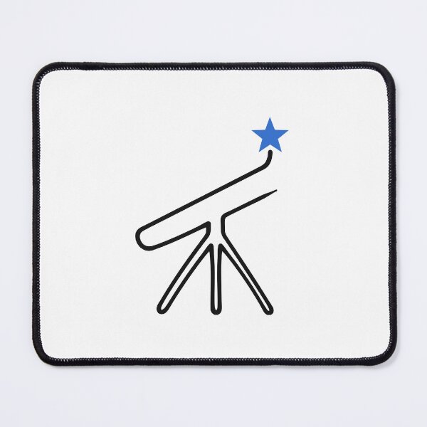 Item preview, Telescope One Line Art with Blue Star designed and sold by MirrorsFineArt.