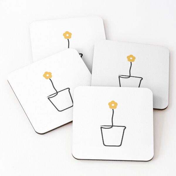 Item preview, I Love Gardening One Line Art Flower Pot Yellow Bloom designed and sold by MirrorsFineArt.