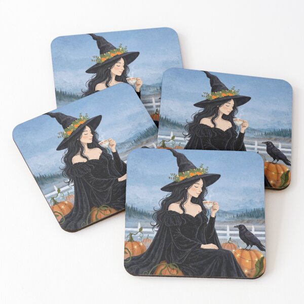 Item preview, The Beautiful Witch Savoring a Cup of Enchanted Tea. designed and sold by DibujandoPorfa.
