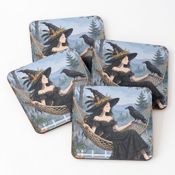 Item preview, The Elegant Witch Relaxing in a Hammock. designed and sold by DibujandoPorfa.