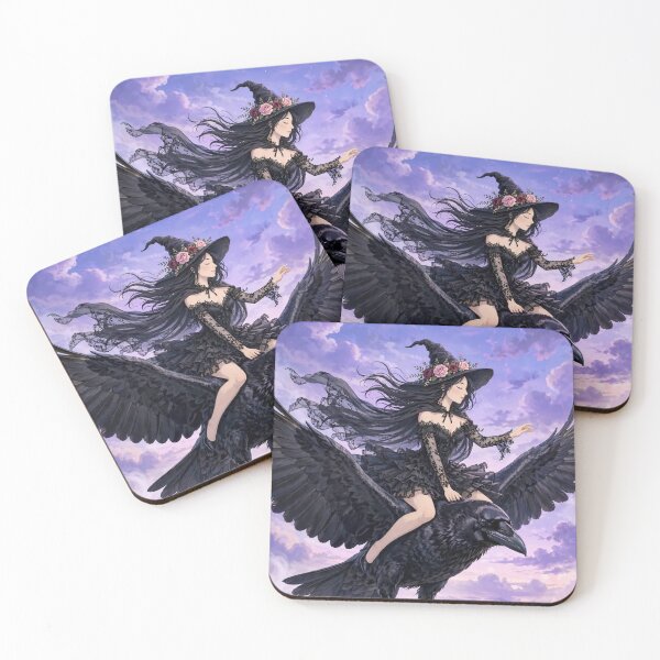 Item preview, The Seductive Witch Riding a Giant Raven. designed and sold by DibujandoPorfa.