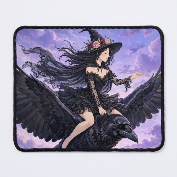 Item preview, The Seductive Witch Riding a Giant Raven. designed and sold by DibujandoPorfa.