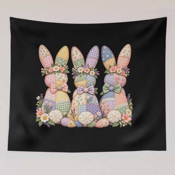 Item preview, Patchwork Easter Bunnies in Bloom designed and sold by Art For You Studio.