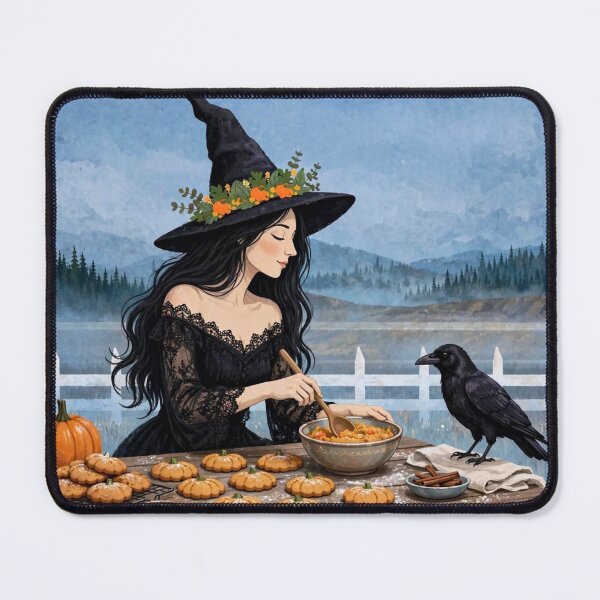 Item preview, The Witch Preparing a Homemade Pumpkin Purée . designed and sold by DibujandoPorfa.