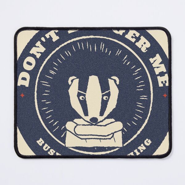 Item preview, Don't Badger Me Grumpy Badger Linocut designed and sold by somebasic.