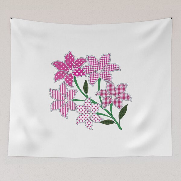 Item preview, Pink flowers, polka dots, gingham, stripes and houndstooth patterns. designed and sold by Lennylindesigns.