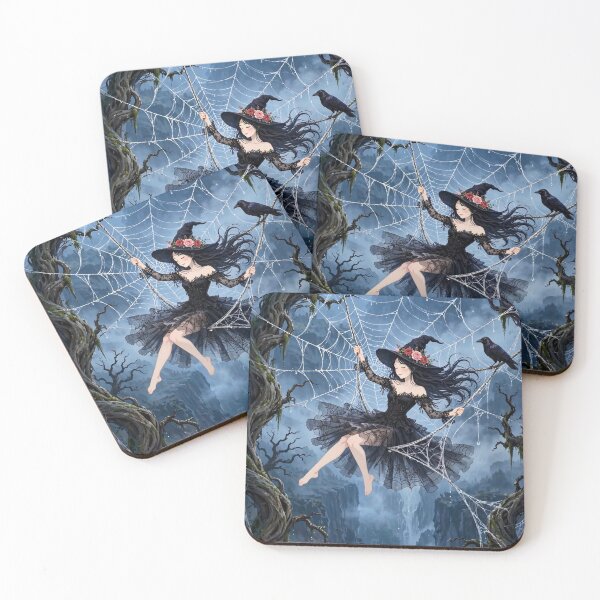 Item preview,  The Enchanting Witch Reclining on a Giant Spiderweb. designed and sold by DibujandoPorfa.