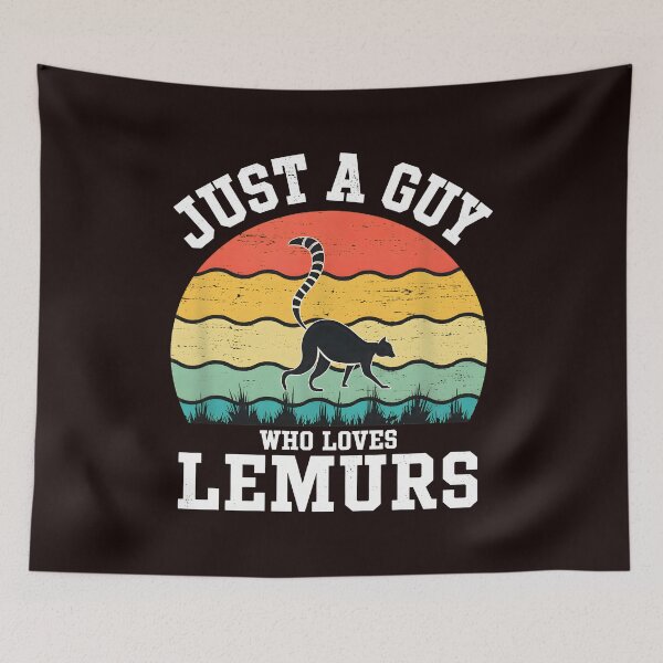 Item preview, Just A Guy Who Loves Lemurs Retro Sunset designed and sold by ThresholdBlue.