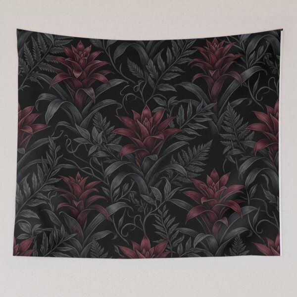 Item preview, Dark Burgundy Bromeliad Botanical Floral Pattern designed and sold by Owcomm.