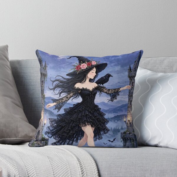 Item preview, The Enchanting Witch Walking a Tightrope Between Towering Spires. designed and sold by DibujandoPorfa.