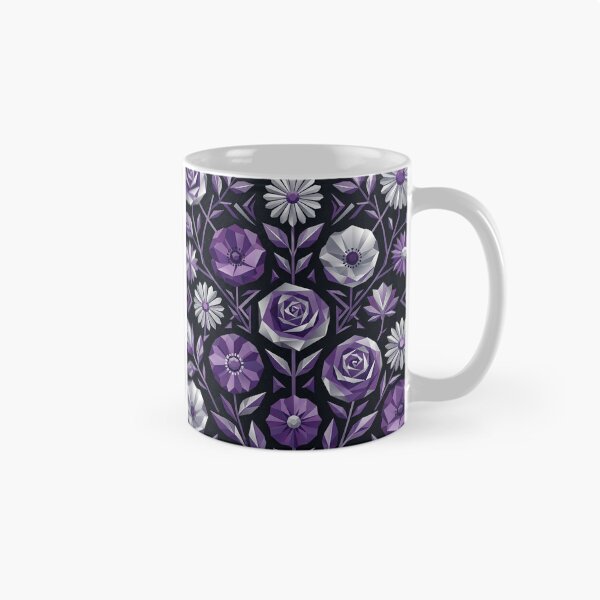 Item preview, Geometric Purple and Silver Floral Pattern designed and sold by Owcomm.