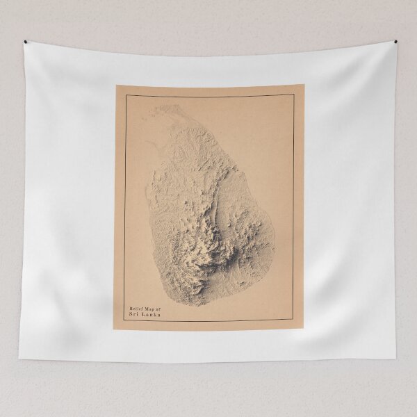 Item preview, Sri Lanka Ceylon Shaded Relief Map 3D digitally rendered designed and sold by ThinkAboutMaps.
